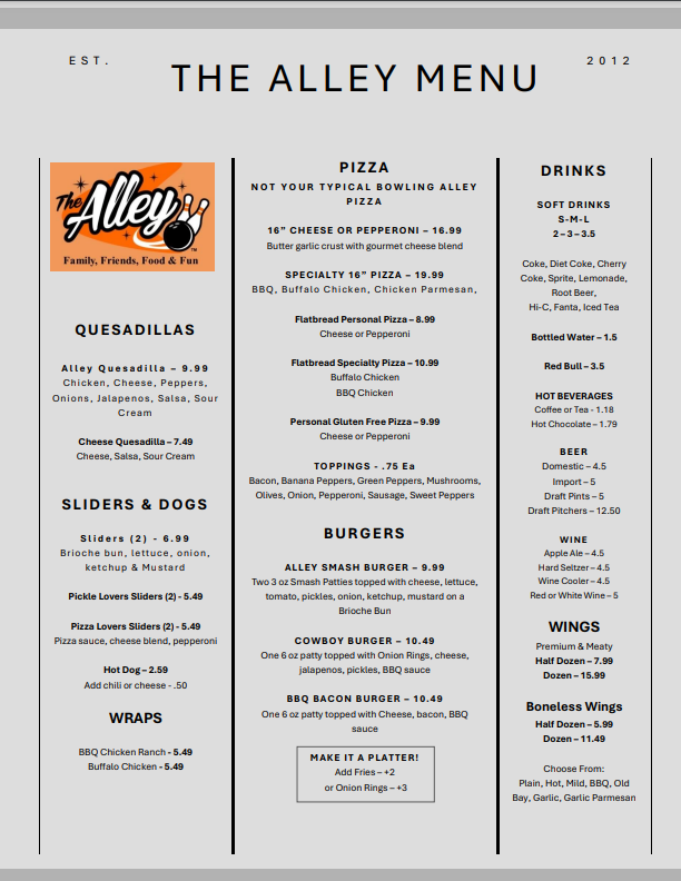 Page 1 Menu